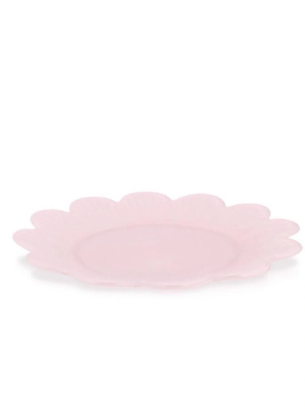 New Target Bullseye Playground Set of 2 Pink Glass Flower-Shaped Plates Spring